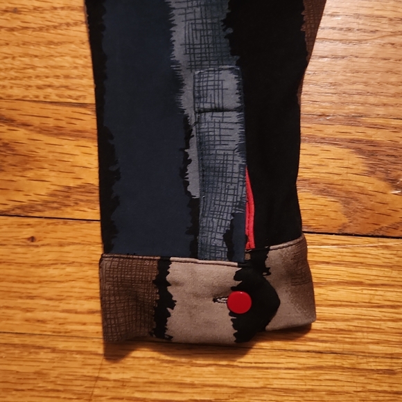 ๐๐ Like new! Rmo & Jul swing dress 3/4 sleeve red, blue, brown, tan size small - Picture 5 of 7